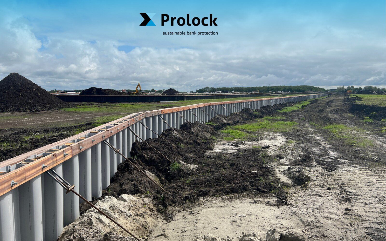 Prolock kunststof scherm met gefreesde eucalyptus cloeziana palen